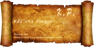 Kürti Pongor névjegykártya
